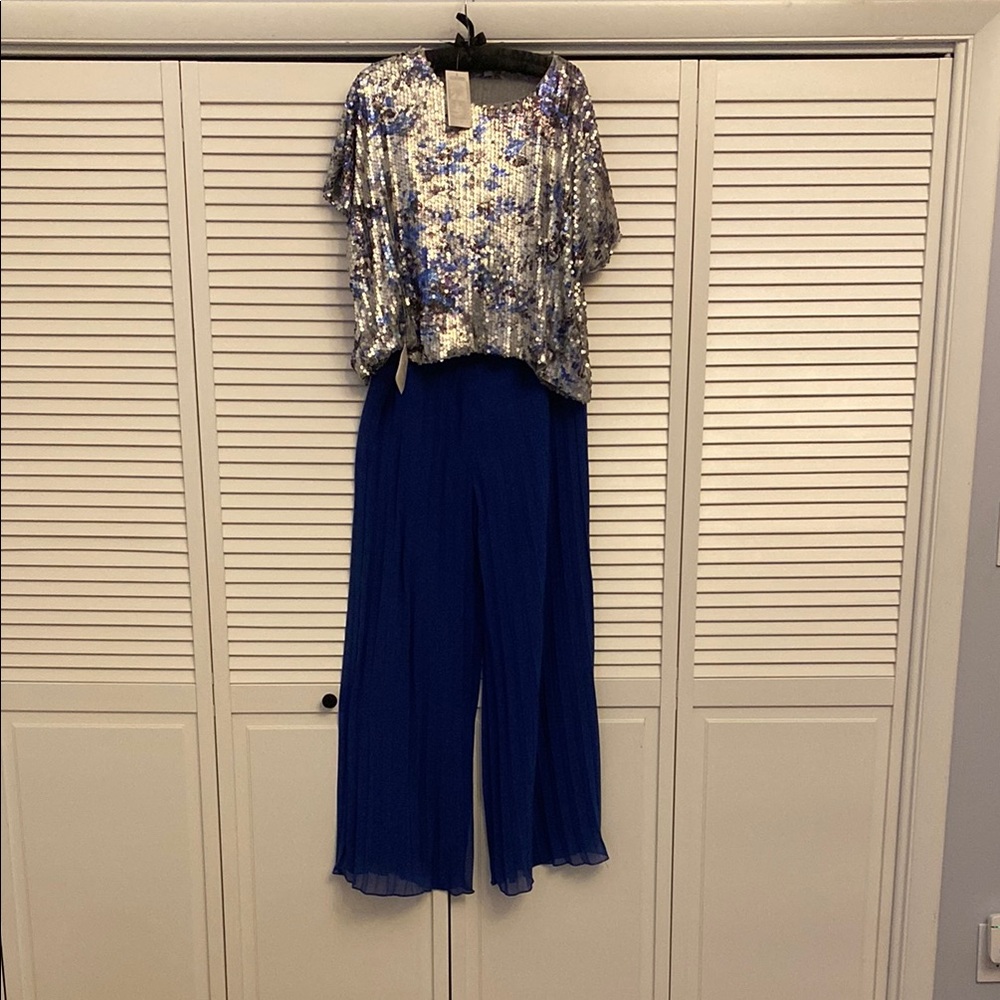 Royal Blue Wide Leg Jumpsuit with High Waist